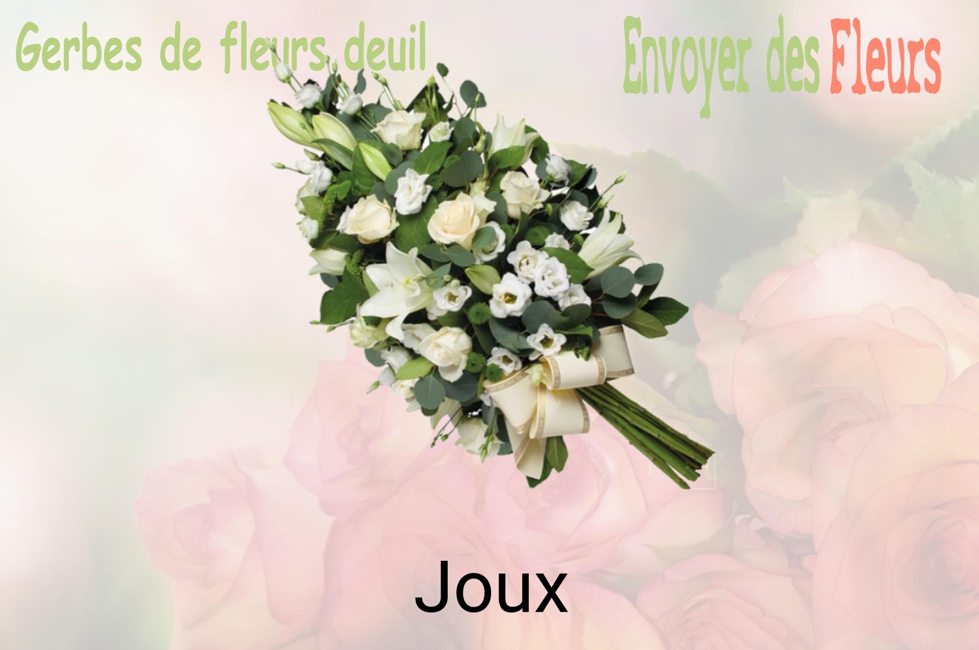 Gerbe de fleurs de deuil livrée à Joux